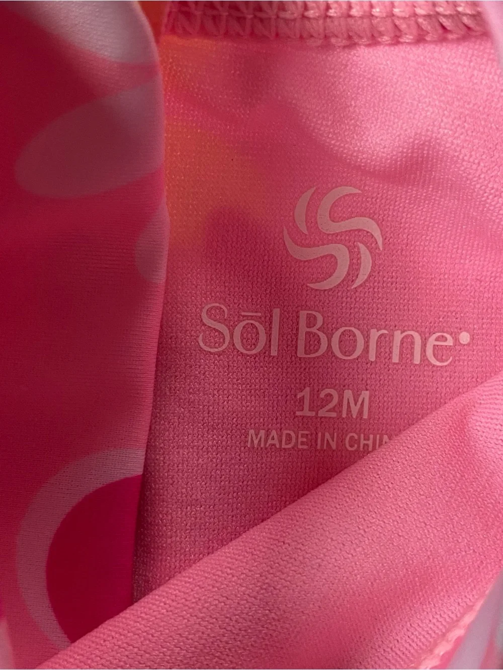 Baby Girl’s Rashguard Swimsuit Size 12 months Pink Floral One Piece Sol Borne